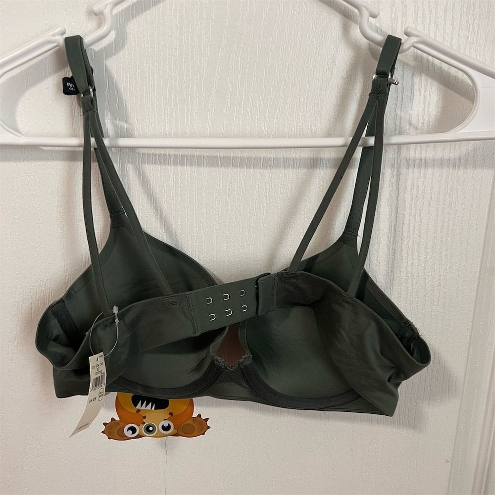 Aerie Real Good Sunnie Demi Push Up Bra Olive Green 32B Adjustable Straps NEW - Picture 3 of 7